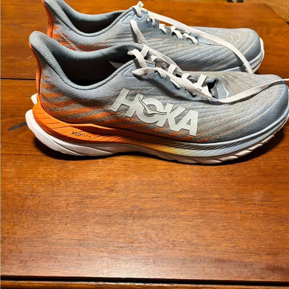 Hoka One One Men’s Blue/Orange Running Profile Shoes Size 12.5 Mach6 - Picture 8 of 9